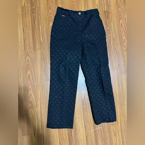 St. John Sport High Rise black SJ textured ankle trousers size 2.